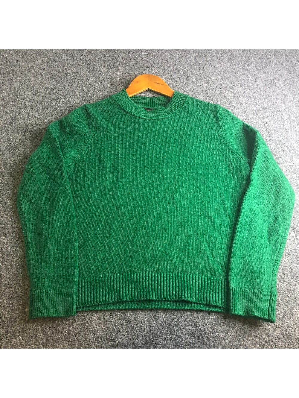 Banana Republic Sweater Womens Small Green Crewn Round Neck Ribbed Cotton